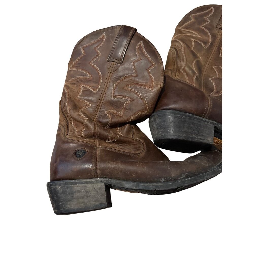 Ariat Heritage Western Cowboy Work Wear Rancher Brown Leather Boots Size 13 - Picture 5 of 9